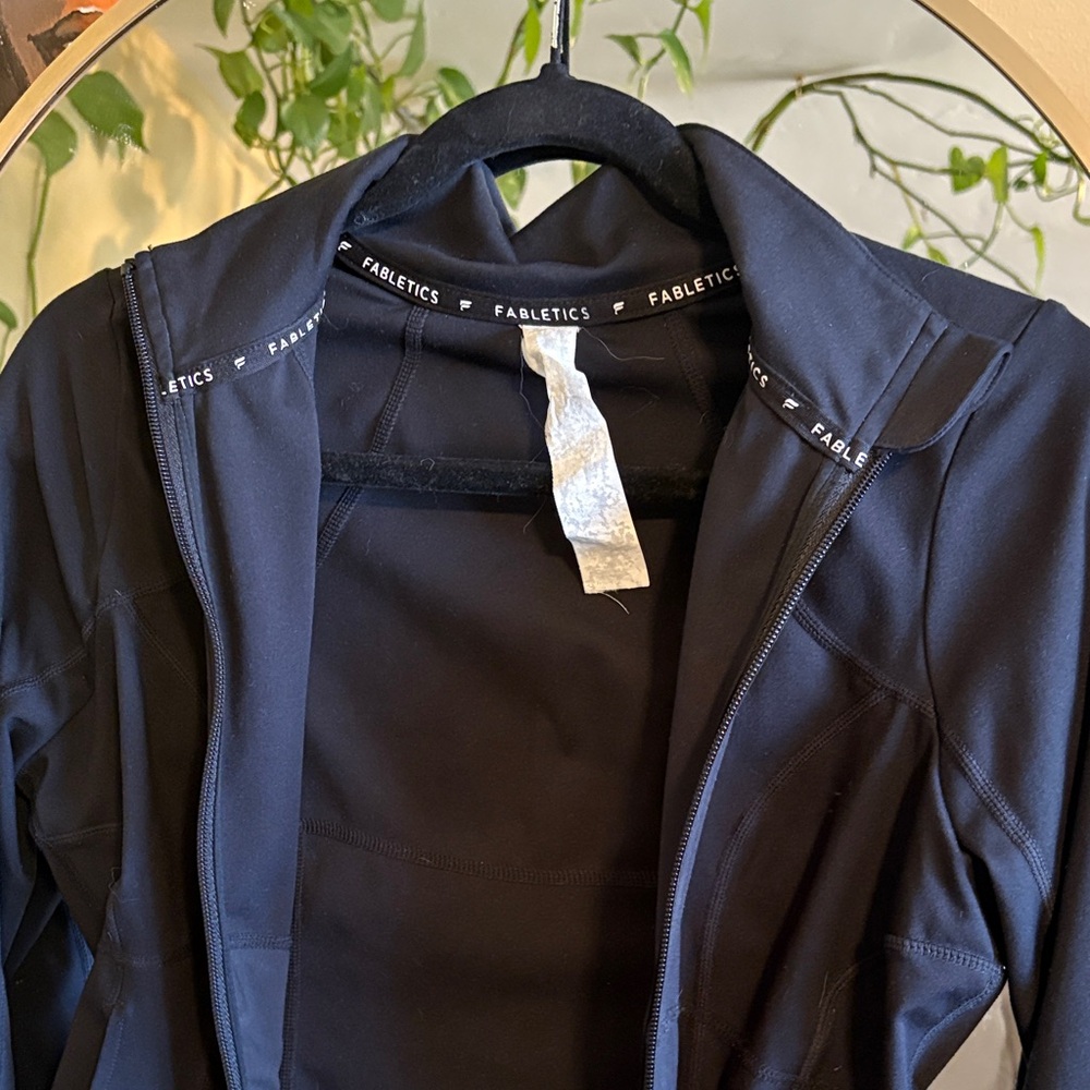 Fabletics Black Zip-Up Performance Bomber Jacket - image 3